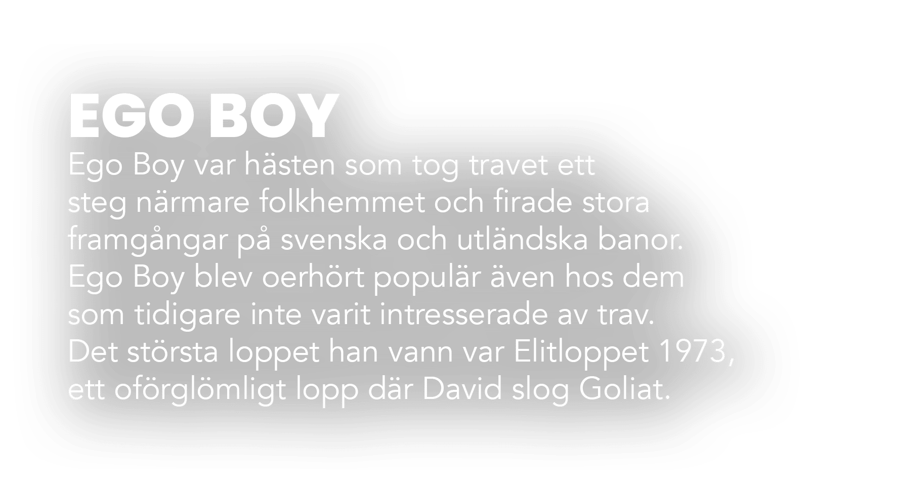 EGO BOY Ego Boy var h sten som tog travet ett steg n rmare folkhemmet och firade stora framg ngar p svenska och utl ...